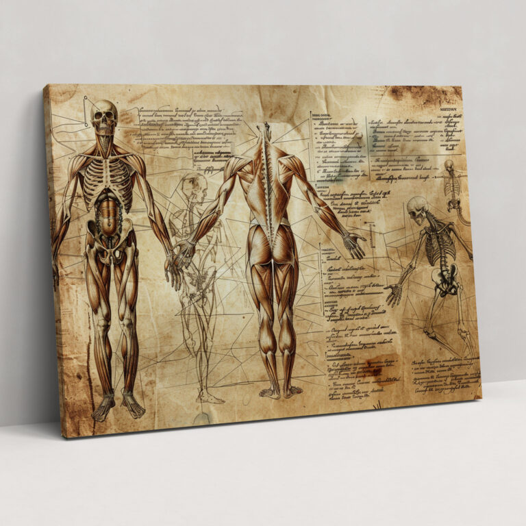 Human Anatomy Study By Leonardo Da Vinci Canvas Print - Leonardo Da Vinci, Canvas Print, Home Decoration, Wall Decoration