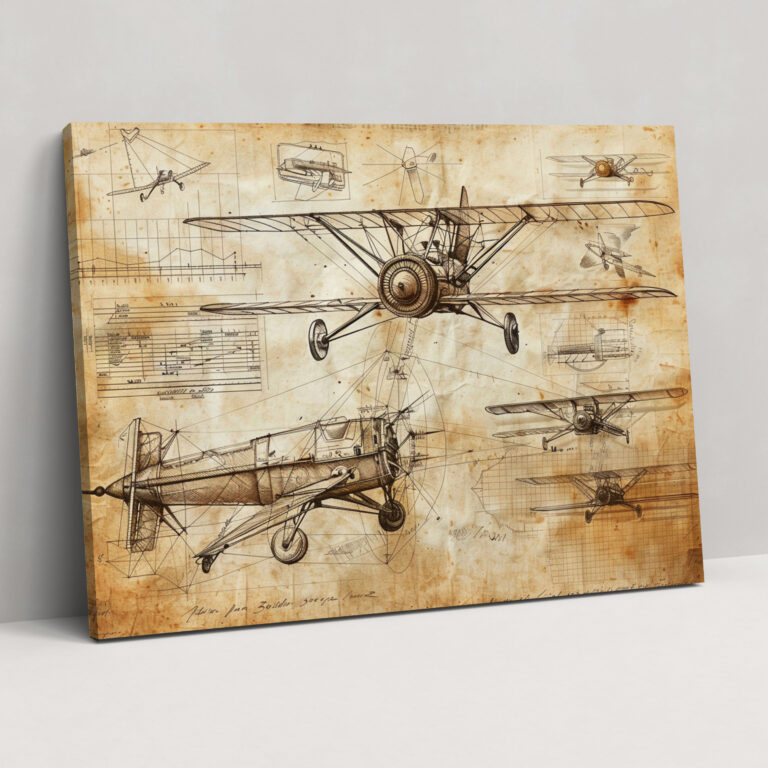 Leonardo Da Vinci Sketches Of Flying Machines Wall Art - Leonardo Da Vinci, Leonardo Da Vinci, Wall Decoration, Canvas Print