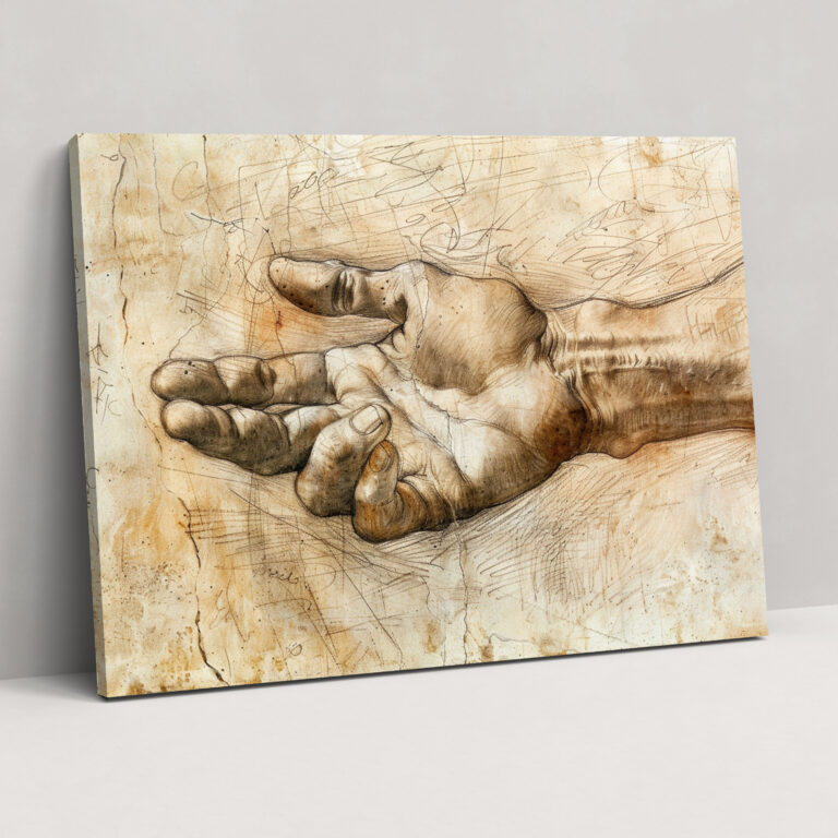 Leonardo Da Vinci Study Of Hands Wall Art - Leonardo Da Vinci, Canvas Print, Leonardo Da Vinci, Canvas Wall Art