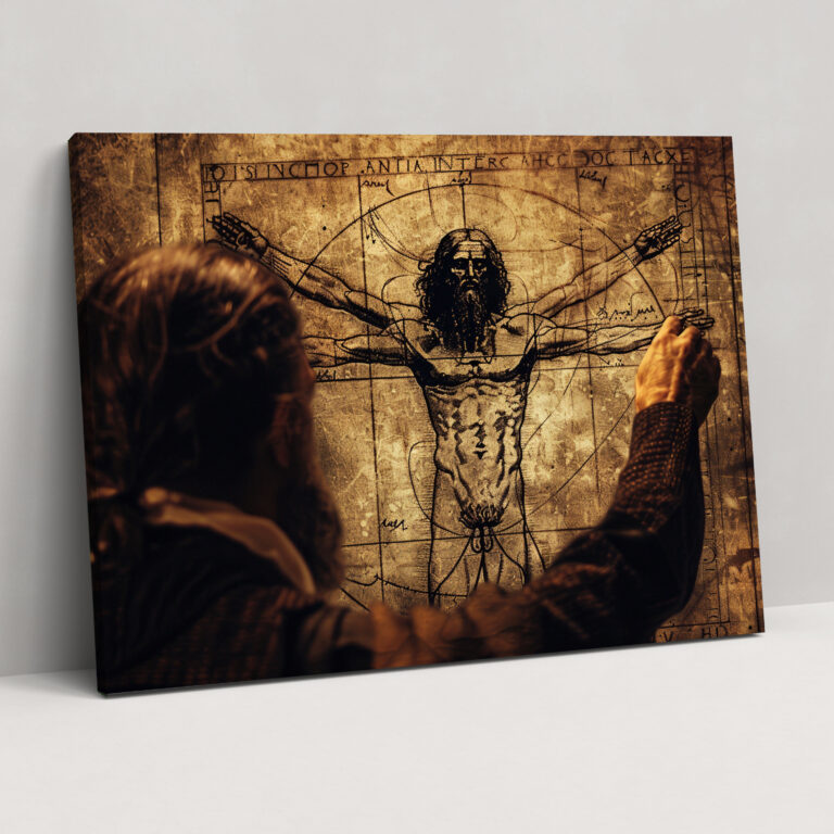 Vitruvian Man Leonardo Da Vinci Wall Art - Leonardo Da Vinci, Home Decoration, Canvas Print, Canvas Wall Art