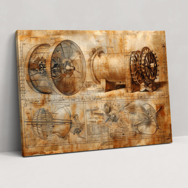Leonardo Da Vinci Inventions Canvas Print - Leonardo Da Vinci, Wall Art, Leonardo Da Vinci, Canvas