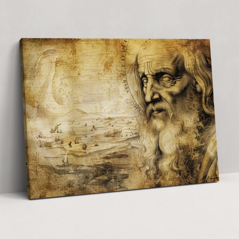Leonardo Da Vinci Self-Portrait Wall Decoration - Leonardo Da Vinci, Home Decoration, Wall Art, Wall Decoration