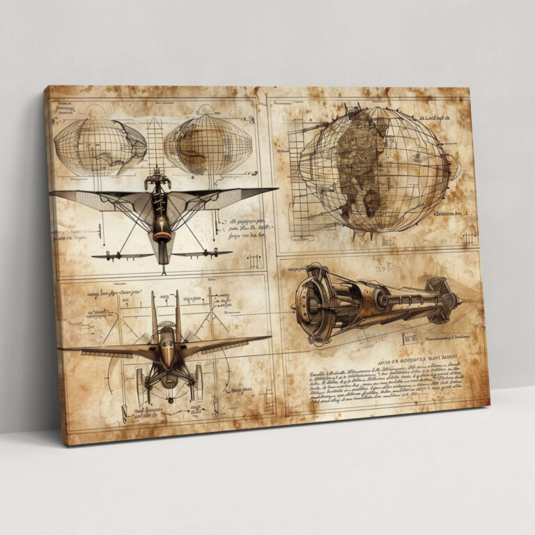Flying Machine Canvas Print - Leonardo Da Vinci, Canvas Wall Art, Leonardo Da Vinci, Canvas Print