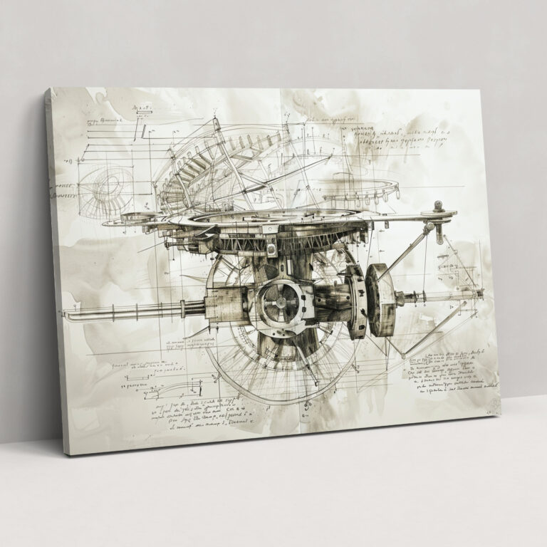 Inventive Machine Wall Decoration - Leonardo Da Vinci, Canvas Wall Art, Canvas, Home Decoration