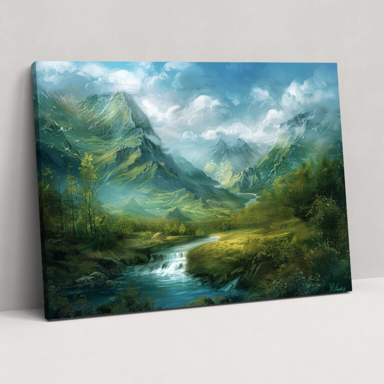 Peaceful Landscape Leonardo Da Vinci Canvas Print - Leonardo Da Vinci, Canvas Print, Wall Art, Wall Decoration