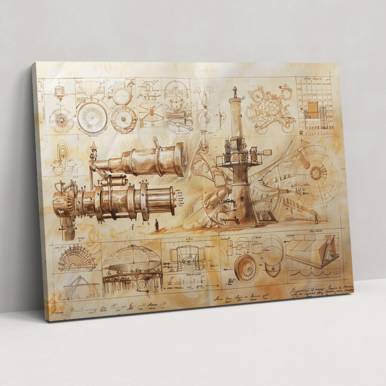 Intricate Machinery Leonardo Da Vinci Wall Art - Leonardo Da Vinci, Home Decoration, Canvas Wall Art, Leonardo Da Vinci