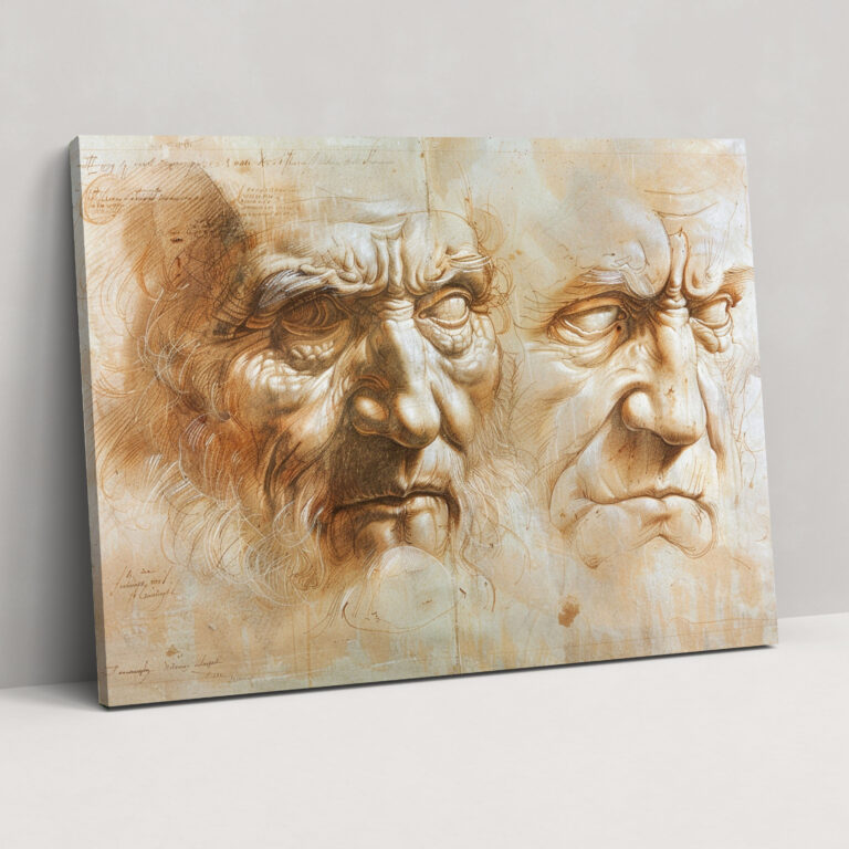 Expressive Human Emotions Leonardo Da Vinci Canvas Print - Leonardo Da Vinci, Wall Decoration, Canvas Print, Canvas
