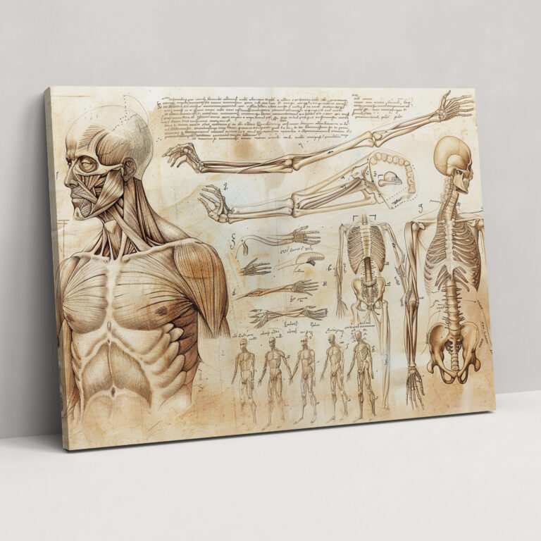 Leonardo Da Vinci Anatomy Canvas Print - Leonardo Da Vinci, Canvas Wall Art, Canvas, Canvas Print