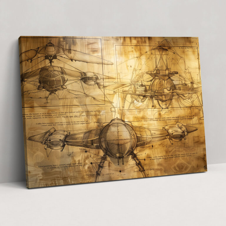 Flying Machines Leonardo Da Vinci Canvas Print - Leonardo Da Vinci, Canvas Wall Art, Home Decoration, Wall Decoration