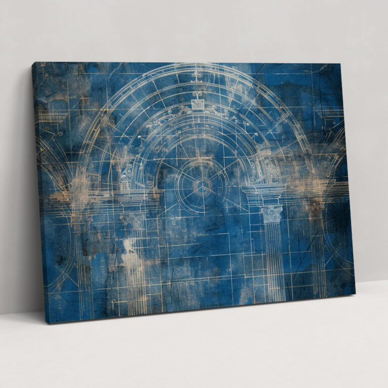 Architectural Blueprint Canvas Print - Leonardo Da Vinci, Wall Art, Canvas, Canvas Print