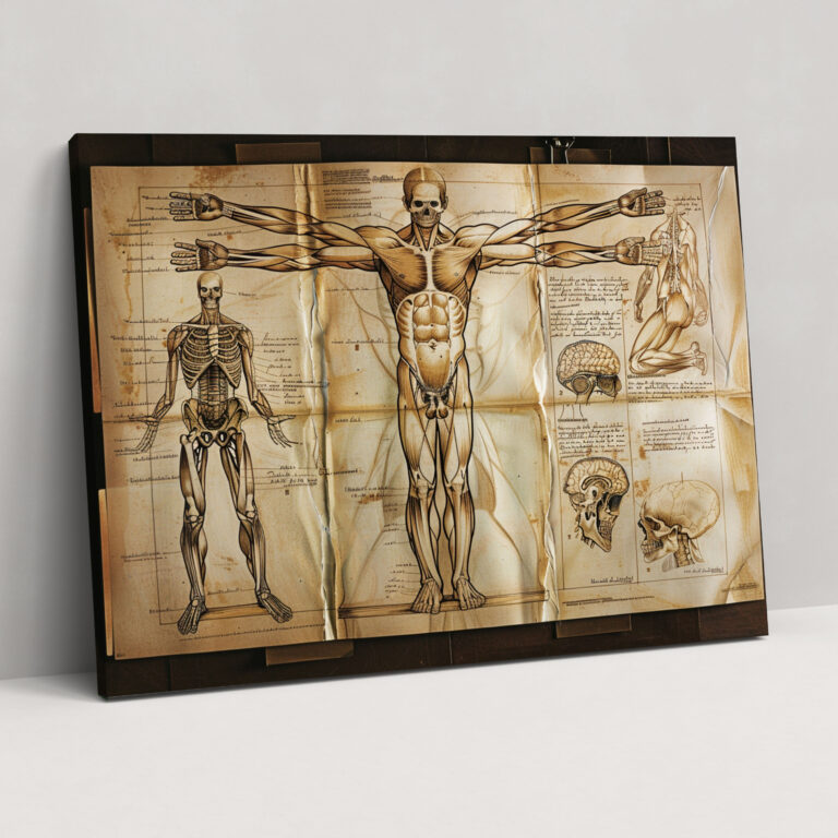 Leonardo Da Vinci Anatomy Canvas Print - Leonardo Da Vinci, Canvas Print, Canvas, Wall Art