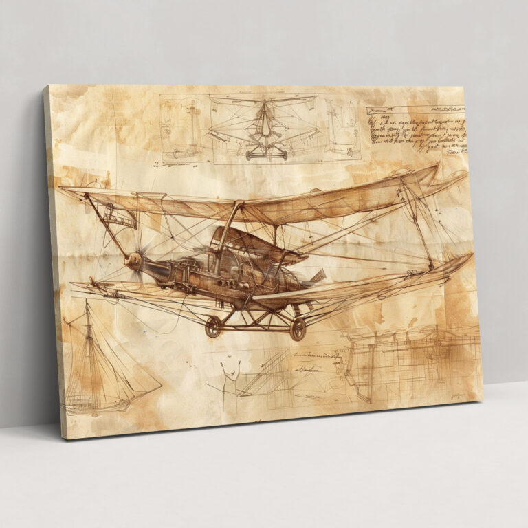 Leonardo Da Vinci Flying Machine Wall Art - Leonardo Da Vinci, Home Decoration, Canvas Wall Art, Wall Decoration