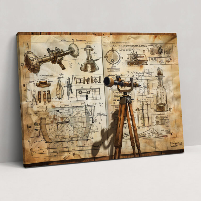 Leonardo Da Vinci Scientific Inventions Wall Decoration - Leonardo Da Vinci, Canvas Wall Art, Wall Decoration, Home Decoration