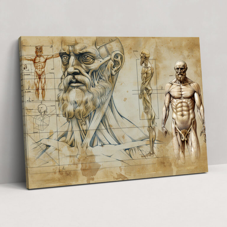 Leonardo Da Vinci Human Proportions Canvas Print - Leonardo Da Vinci, Leonardo Da Vinci, Canvas, Wall Decoration