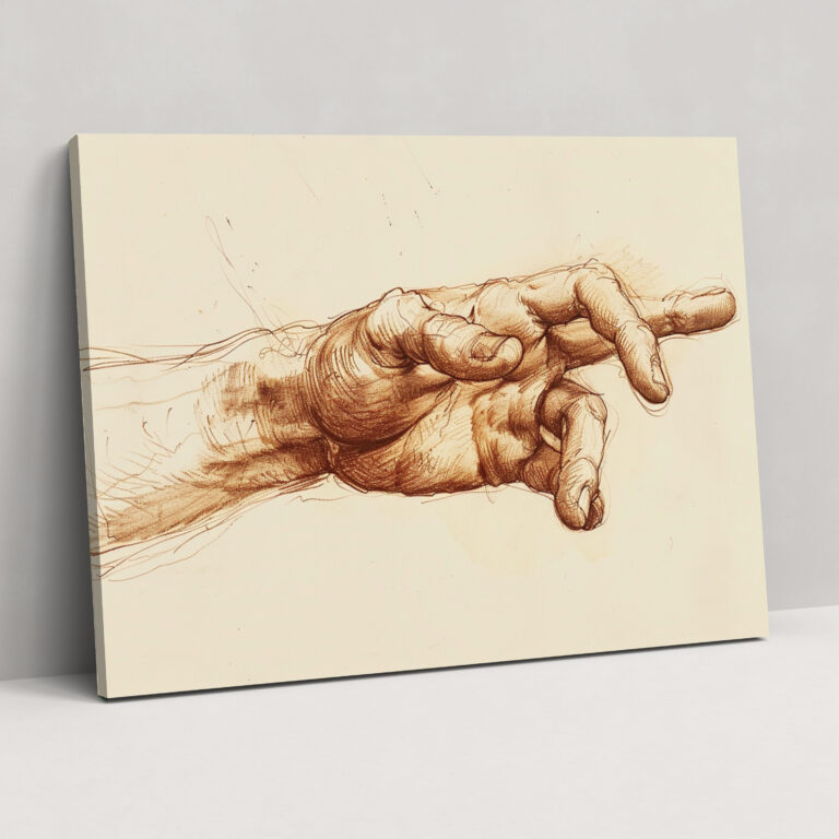 Leonardo Da Vinci Human Hand Wall Decoration - Leonardo Da Vinci, Wall Decoration, Canvas Wall Art, Canvas