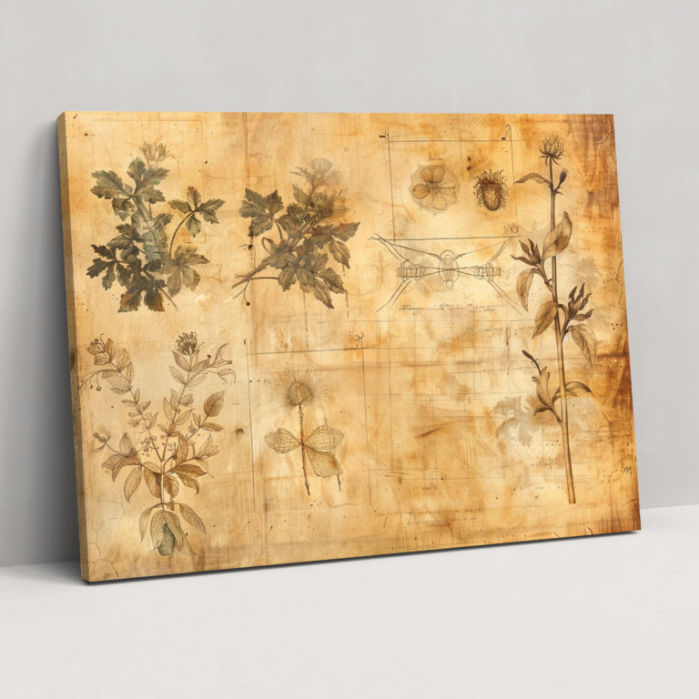 Leonardo Da Vinci Nature Elements Wall Art - Leonardo Da Vinci, Wall Art, Home Decoration, Canvas