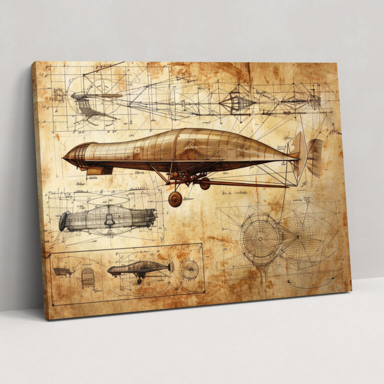 Leonardo Da Vinci Flying Machines Canvas Print - Leonardo Da Vinci, Canvas Wall Art, Leonardo Da Vinci, Wall Decoration