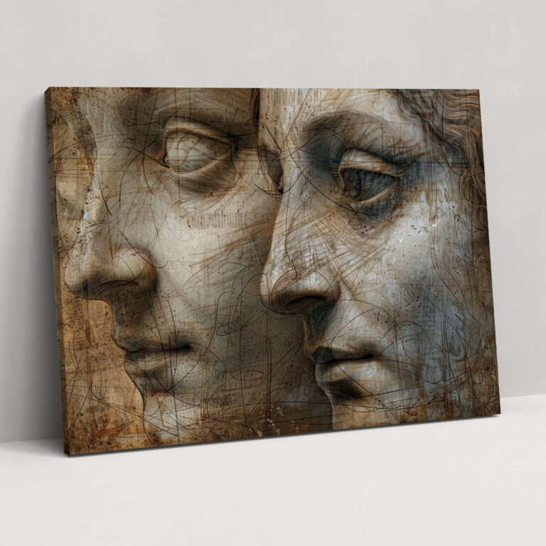 Leonardo Da Vinci Faces Canvas Print - Leonardo Da Vinci, Leonardo Da Vinci, Wall Decoration, Canvas Print