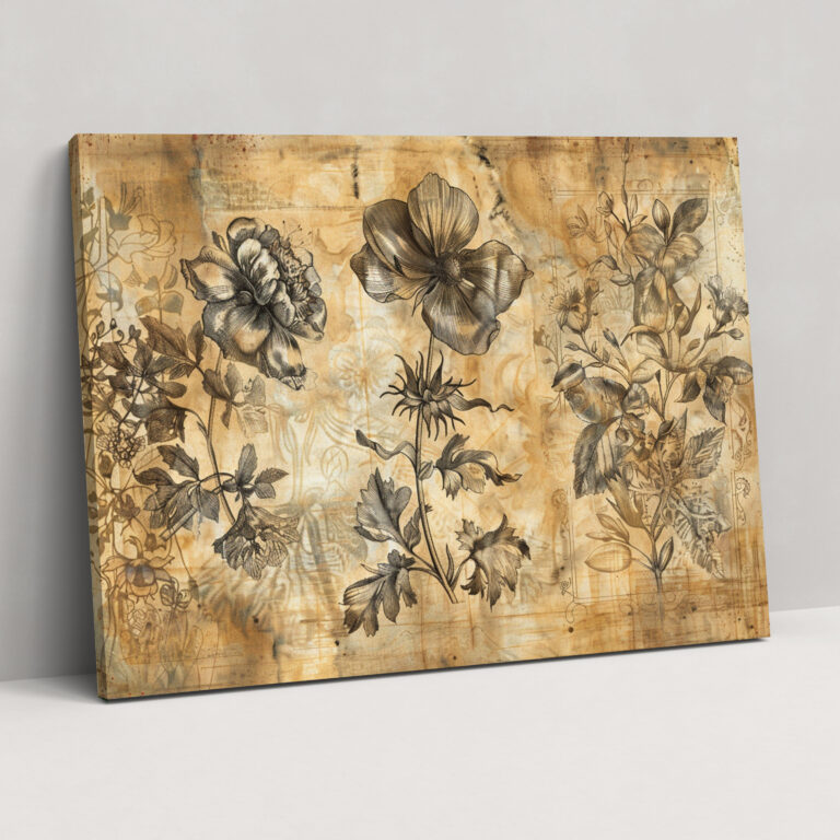 Botanical Leonardo Da Vinci Wall Decoration - Leonardo Da Vinci, Canvas, Wall Art, Wall Decoration