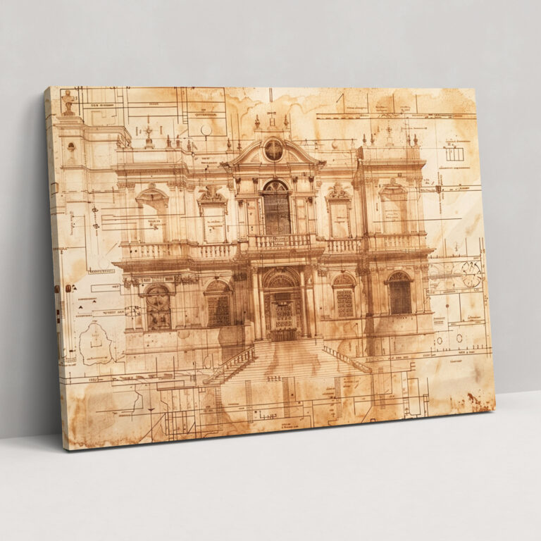 Renaissance Architectural Designs Canvas Print - Leonardo Da Vinci, Leonardo Da Vinci, Canvas, Wall Decoration