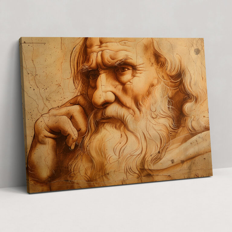 Contemplative Man Leonardo Da Vinci Wall Art - Leonardo Da Vinci, Canvas Wall Art, Home Decoration, Wall Art