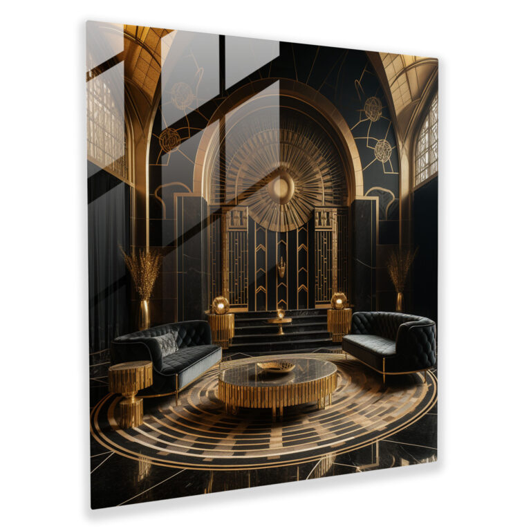 Lenticular Glass Wall Art - Art Deco Opulence - Lenticular, Modern Art, Geometric Patterns, Home Decoration