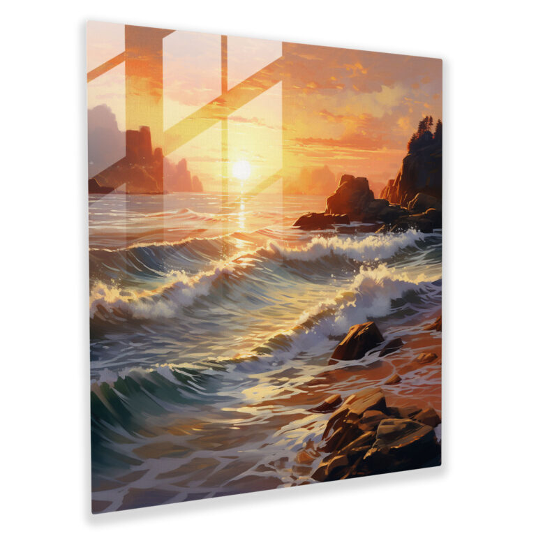 Lenticular Glass Print - Serene Coastal Landscape - Lenticular, Lenticular, Glass Art, Wall Decoration