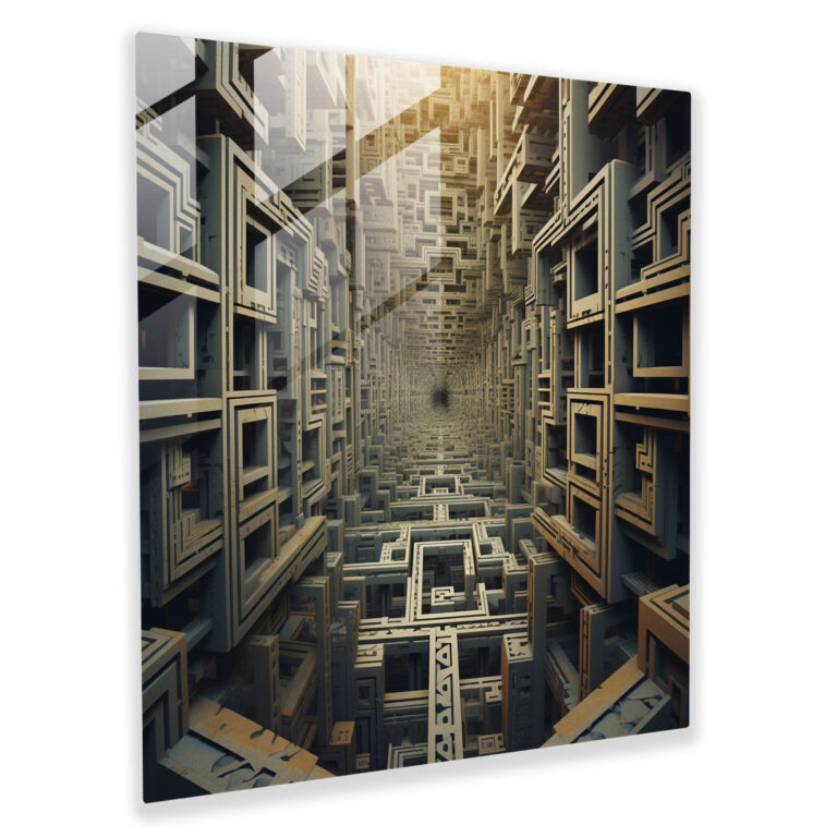 Geometric Glass Print - Optical Illusion Lenticular Art - Lenticular, Shifting, Lenticular, Glass Wall Art