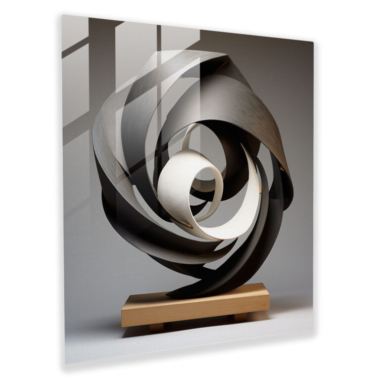 Abstract Glass Sculpture - Lenticular Geometric Art - Lenticular, Rotating, Shifting, Modern Art