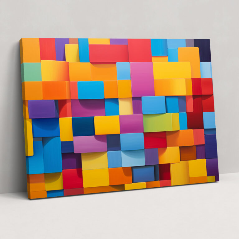 Lego Glass Print - Abstract Contemporary Art - Lego, Wall Decoration, Lego, Glass Print