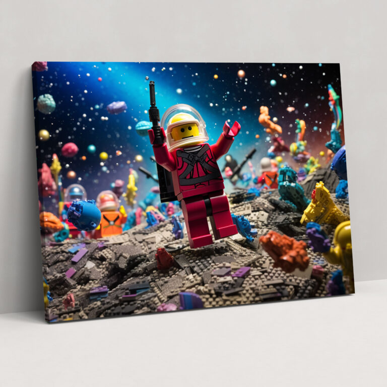 Classic Lego Glass Wall Art - Lego, Glass Wall Art, Wall Decoration, Galaxy