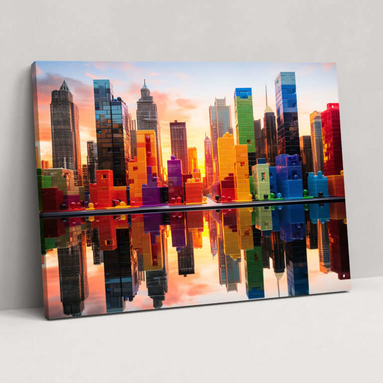 Lego City Glass Print - Lego, Glass Print, Vibrant Colors, Modern Art