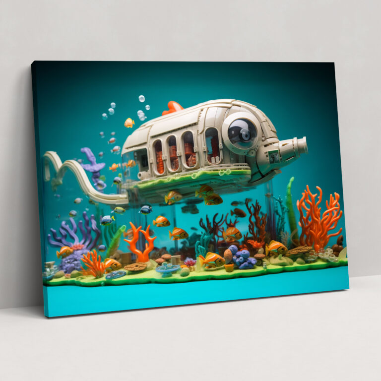 Lego Underwater Glass Print - Lego, Wall Decoration, Captivating, Coral Reefs