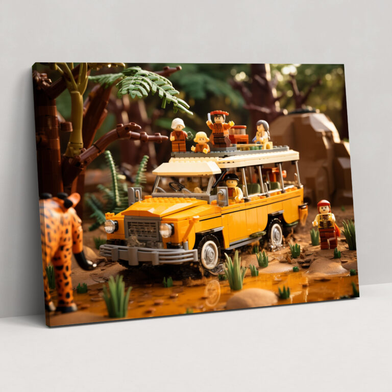 Lego Safari Glass Print - Lego, Safari Adventure, Glass Print, Home Decoration