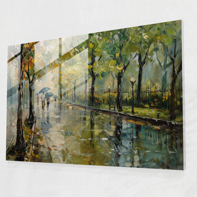 Leonid Afremov Wall Decoration - Rainy Day In The Park - Leonid Afremov, Modern Art, Glass Art, Leonid Afremov