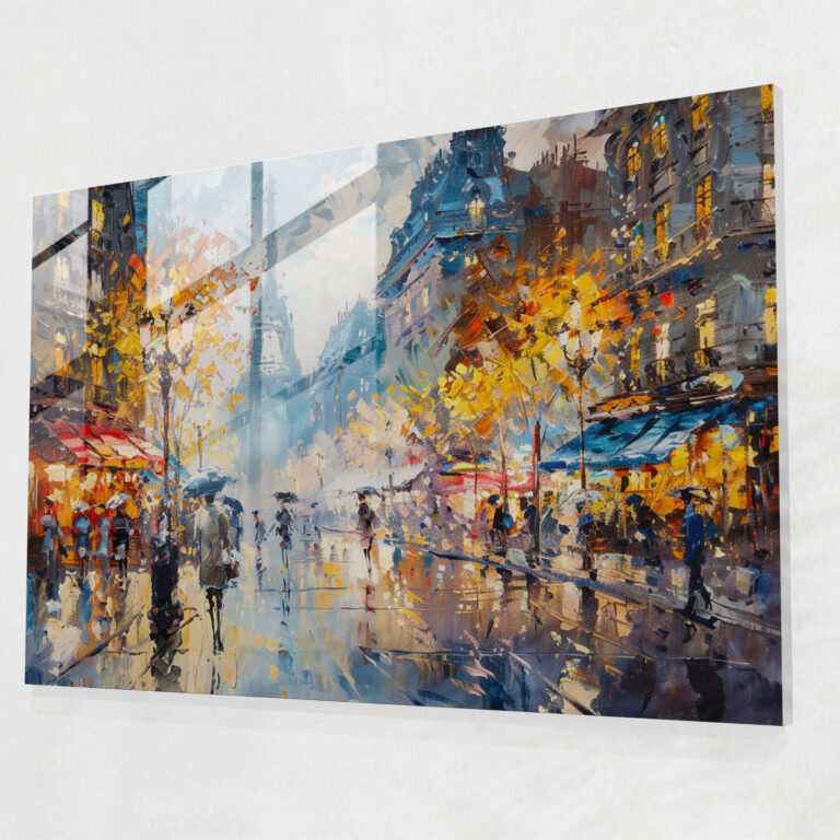 Leonid Afremov Glass Print Cityscape - Leonid Afremov, Home Decoration, Leonid Afremov, Glass Wall Art