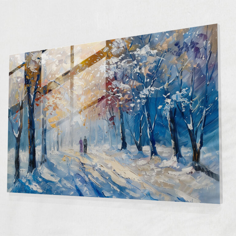 Dreamy Winter Landscape Glass Wall Art - Leonid Afremov, Modern Art, Glass Wall Art, Home Decoration