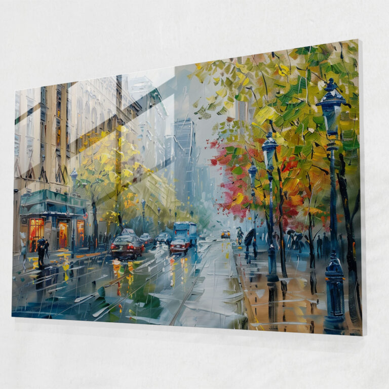 Leonid Afremov Glass Print City Street Wall Art - Leonid Afremov, Glass Wall Art, Wall Decoration, Glass Print