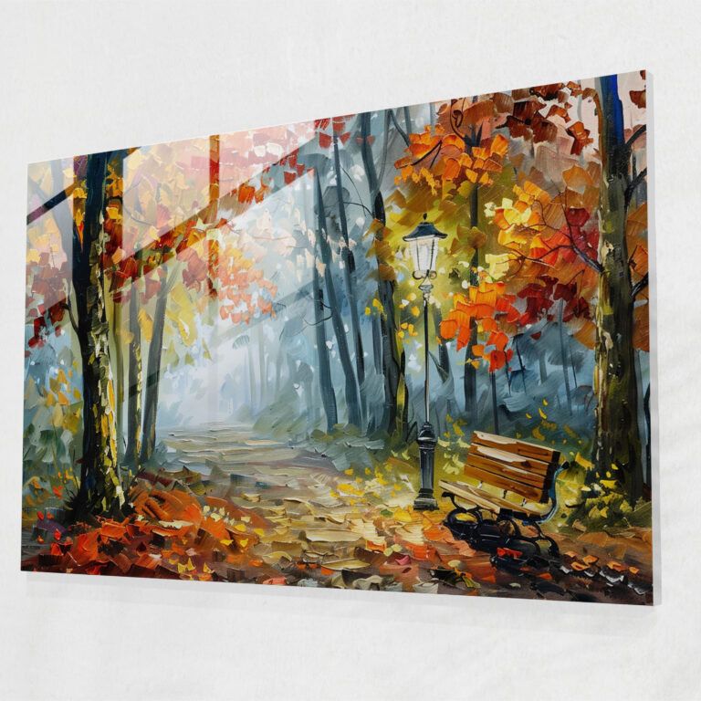 Leonid Afremov Glass Wall Art Park Scene - Leonid Afremov, Wall Decoration, Glass Print, Glass Wall Art