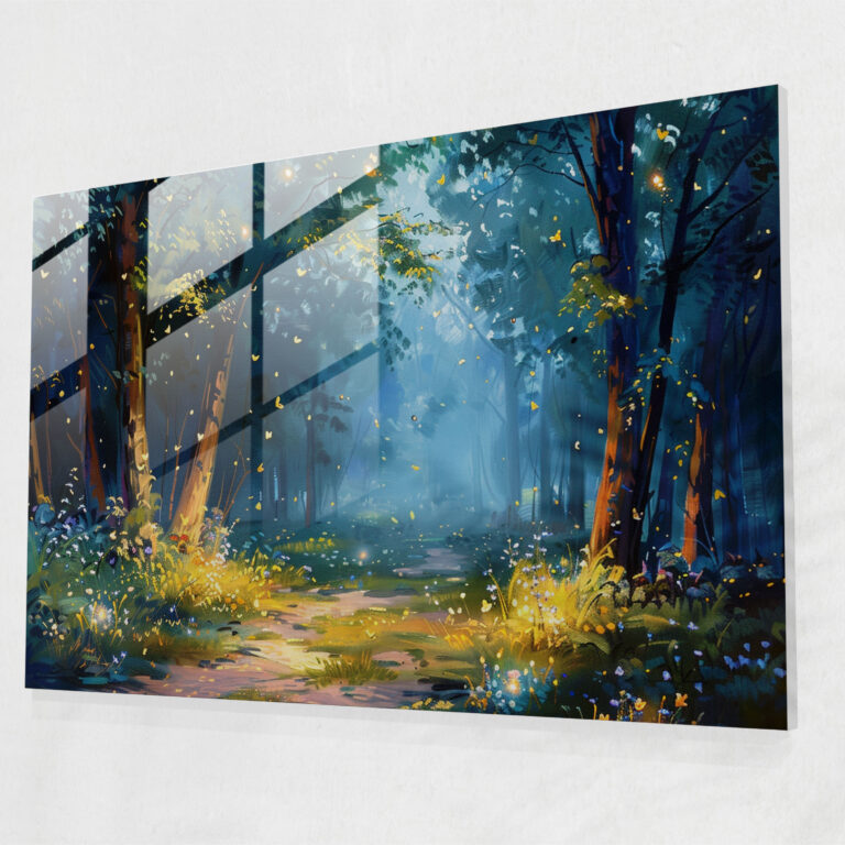 Leonid Afremov Glass Print Forest Clearing - Leonid Afremov, Modern Art, Glass Art, Glass Print