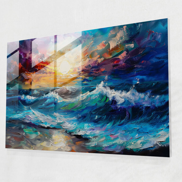 Leonid Afremov Glass Print Dreamy Seascape - Leonid Afremov, Glass Print, Glass Art, Wall Decoration