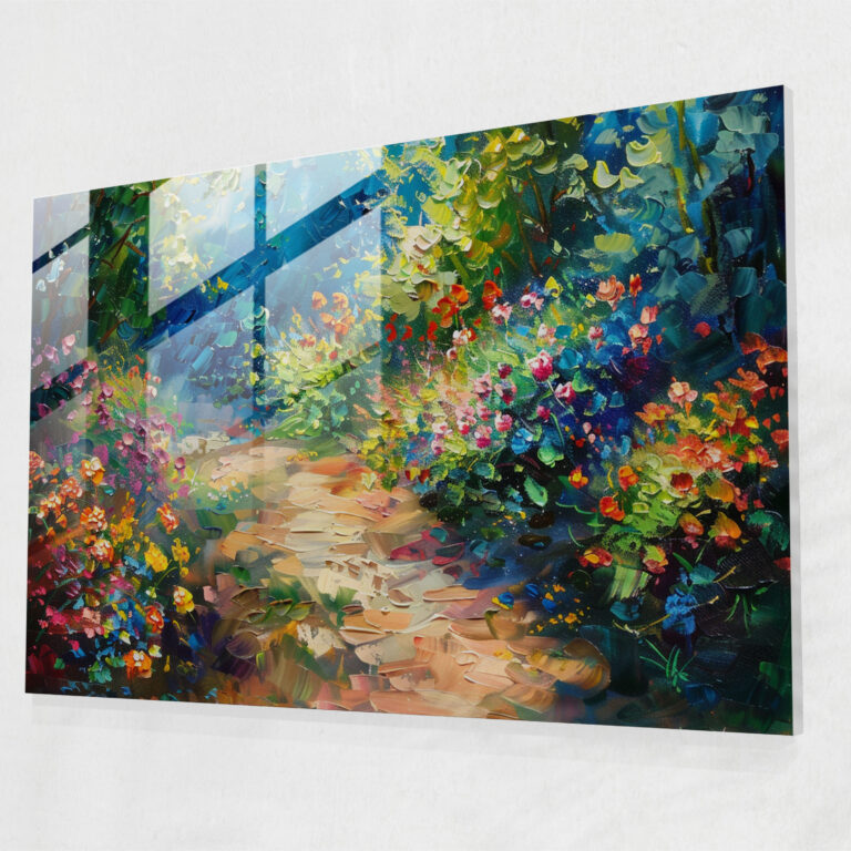 Leonid Afremov Glass Wall Art Enchanting Garden Path - Leonid Afremov, Glass Art, Home Decoration, Glass Print
