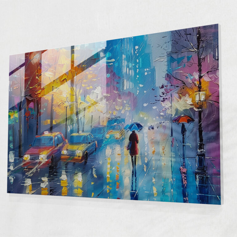 Colorful Cityscape Glass Print - Leonid Afremov, Glass Print, Modern Art, Leonid Afremov