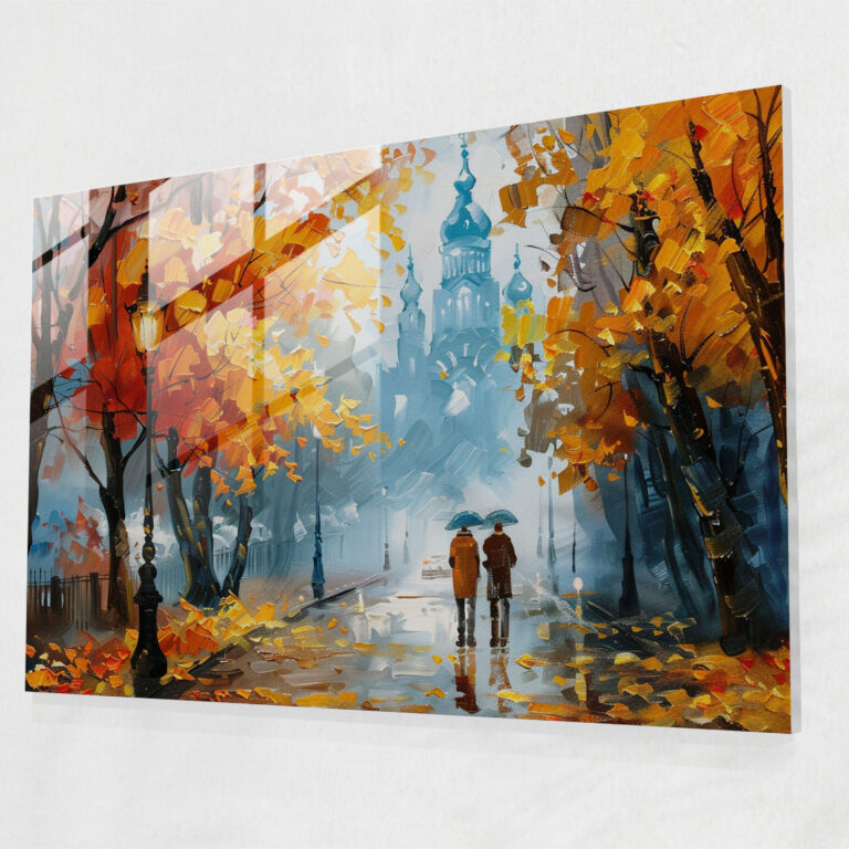 Enchanting Street Glass Wall Art - Leonid Afremov, Glass Wall Art, Leonid Afremov, Glass Art