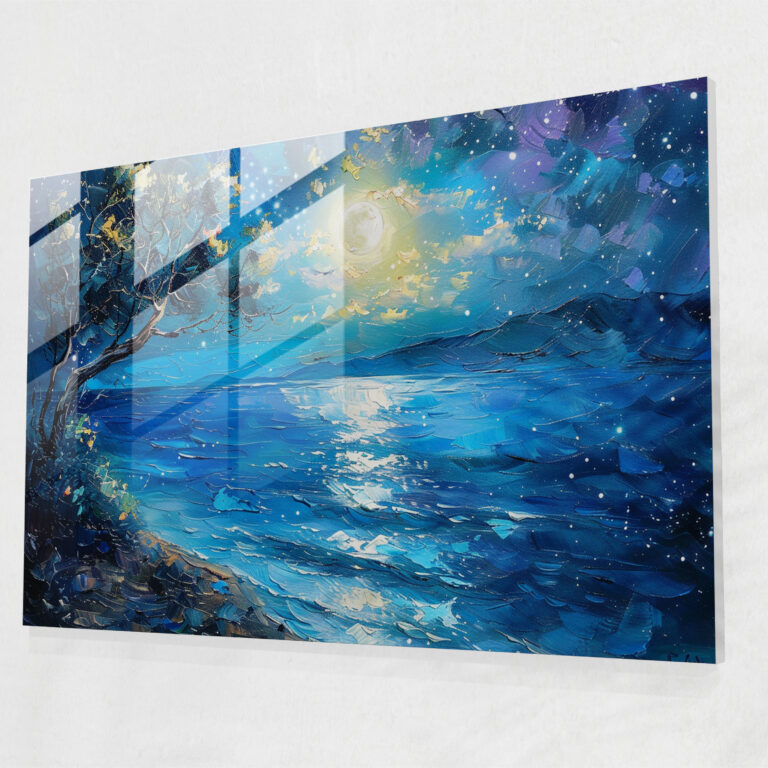 Mystical Moonlit Glass Print - Leonid Afremov, Glass Art, Wall Decoration, Modern Art