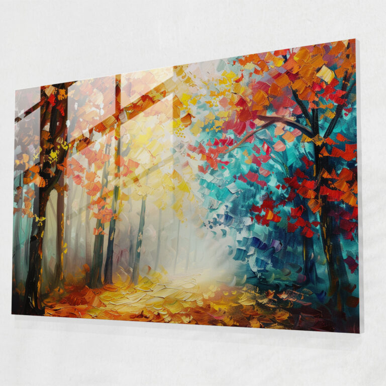 Leonid Afremov Glass Print - Autumn Forest Glass Wall Art - Leonid Afremov, Wall Decoration, Glass Wall Art, Glass Print