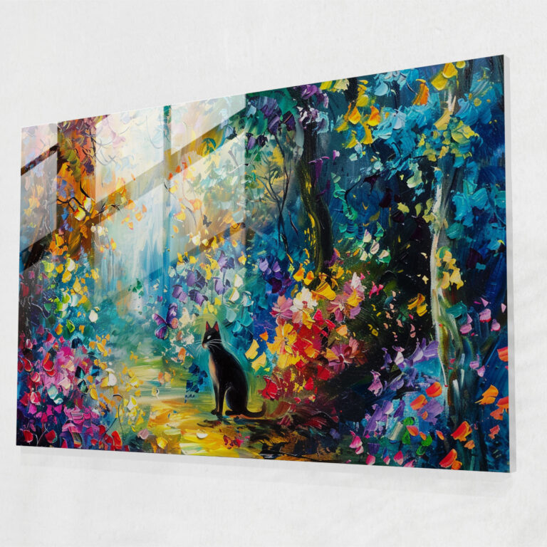 Leonid Afremov Glass Print - Playful Kittens Glass Wall Art - Leonid Afremov, Home Decoration, Modern Art, Leonid Afremov
