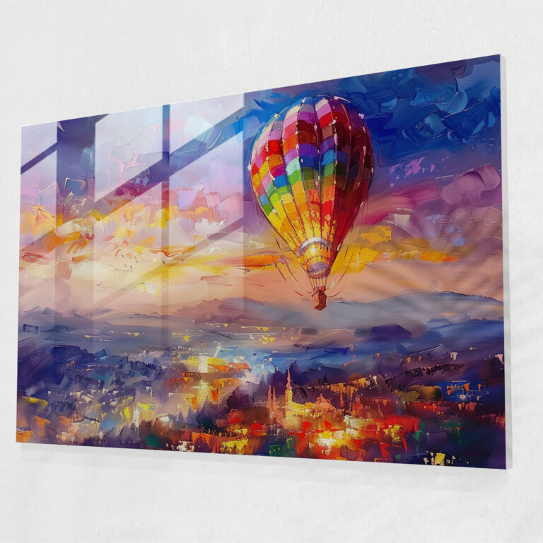 Leonid Afremov Glass Print - Balloon Ride Glass Wall Art - Leonid Afremov, Glass Print, Wall Decoration, Home Decoration