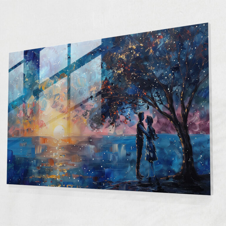 Starry Night Glass Print - Leonid Afremov, Wall Decoration, Leonid Afremov, Modern Art