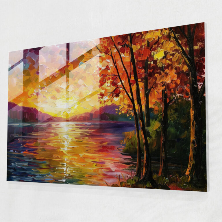 Leonid Afremov Home Decoration - Autumn Sunset - Leonid Afremov, Wall Decoration, Leonid Afremov, Glass Art